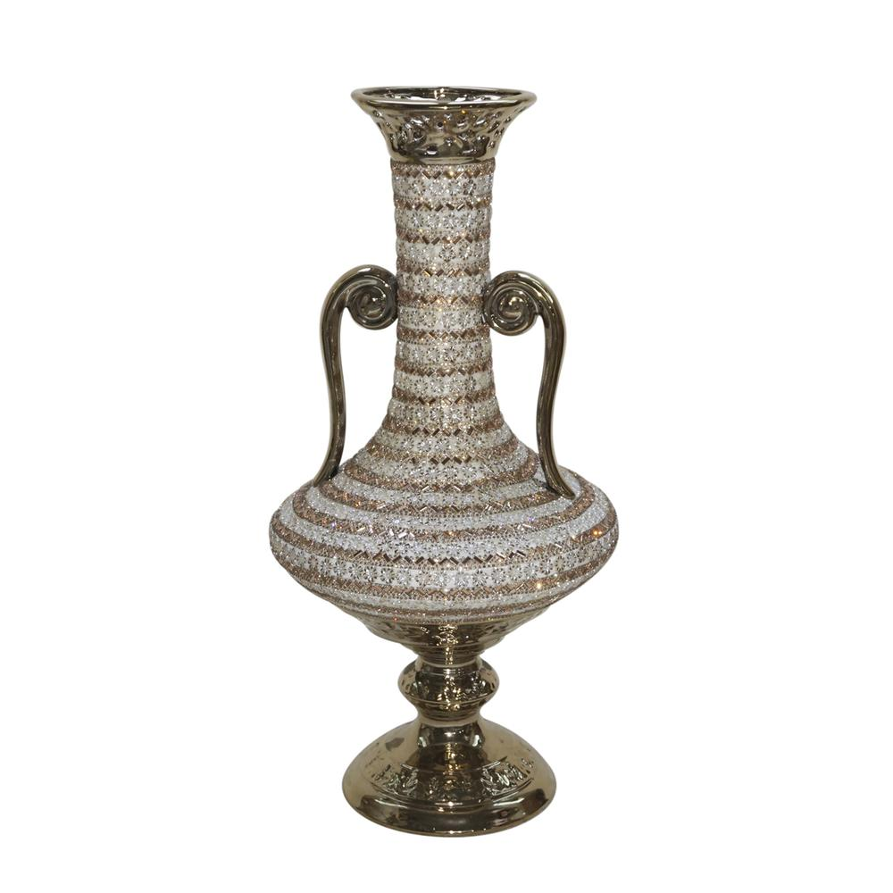 Golden Floral Tall Vase