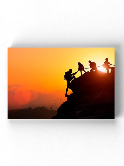 Climbers On The Sunset Wrapped Canvas -Image by Shutterstock