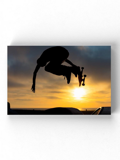 Skateboarder Trick On Air Wrapped Canvas -Image by Shutterstock