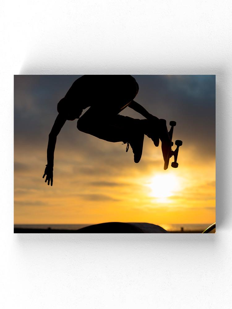 Skateboarder Trick On Air Wrapped Canvas -Image by Shutterstock