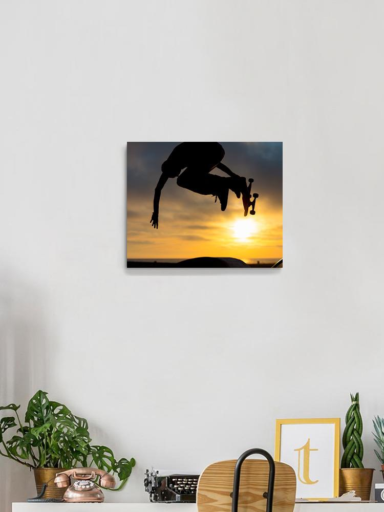 Skateboarder Trick On Air Wrapped Canvas -Image by Shutterstock