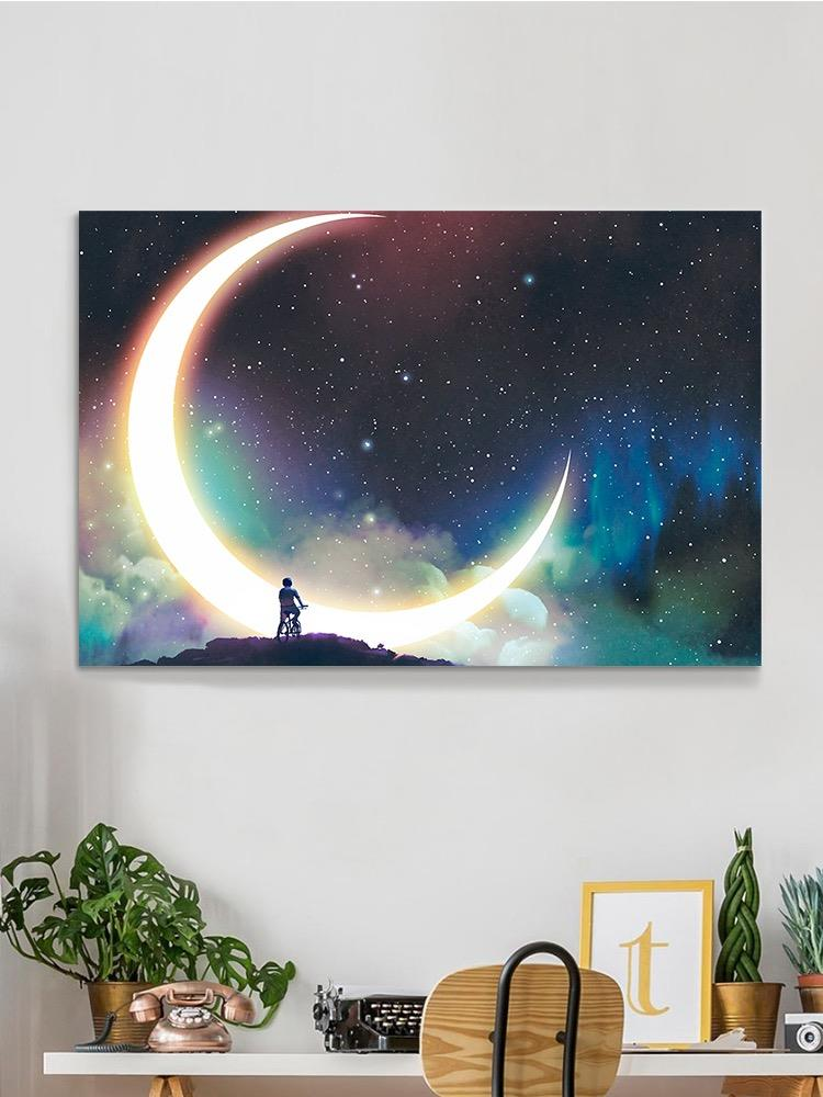 Giant And Brght Half Moon Canvas -Image by Shutterstock