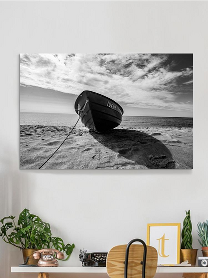 Boat At The Beach Wrapped Canvas -Image by Shutterstock