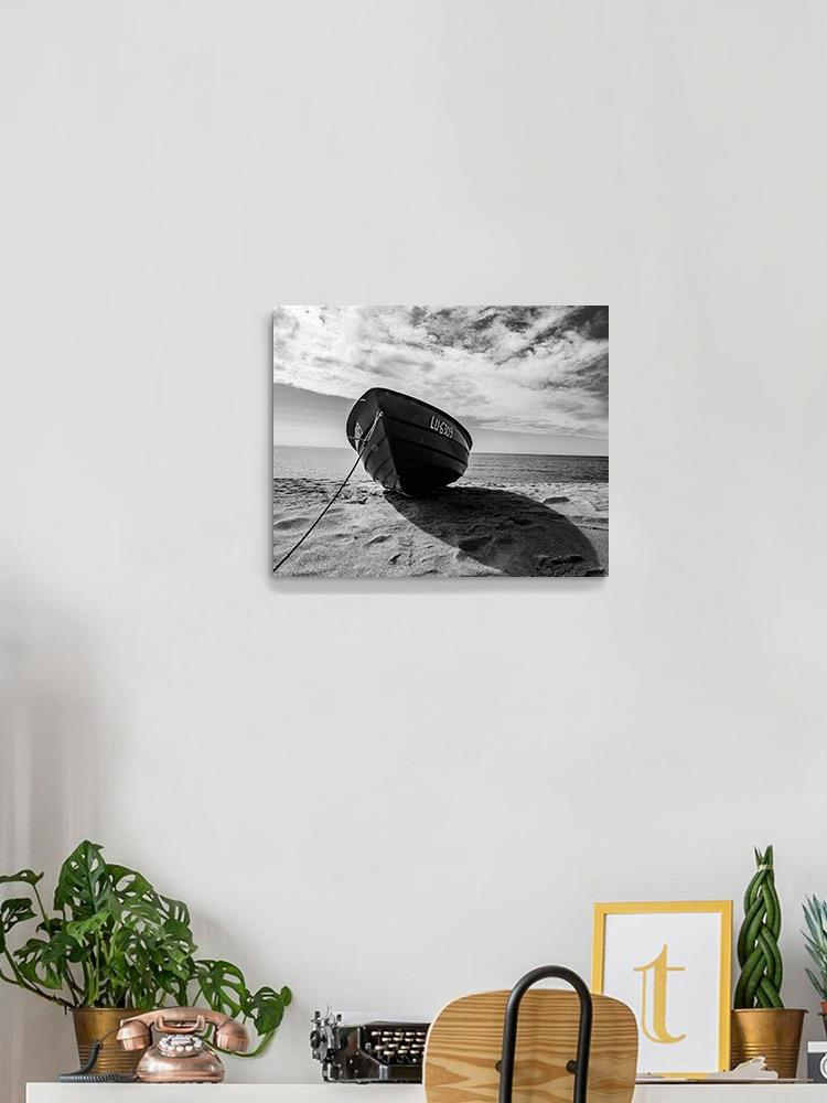 Boat At The Beach Wrapped Canvas -Image by Shutterstock