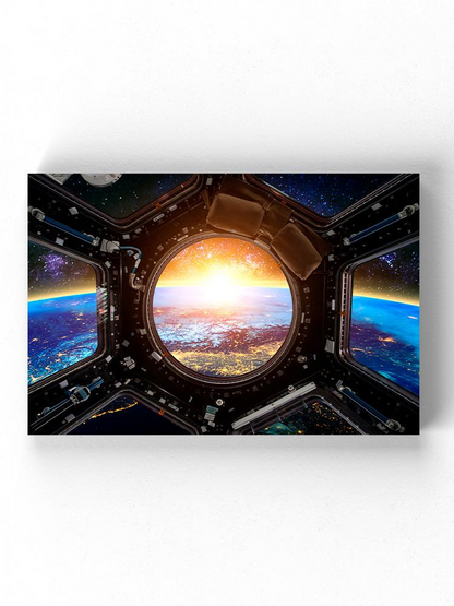 Spacecraft Over The Earth Wrapped Canvas -Image by Shutterstock