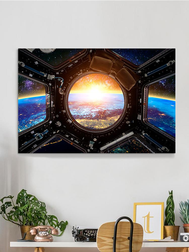 Spacecraft Over The Earth Wrapped Canvas -Image by Shutterstock