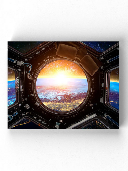 Spacecraft Over The Earth Wrapped Canvas -Image by Shutterstock