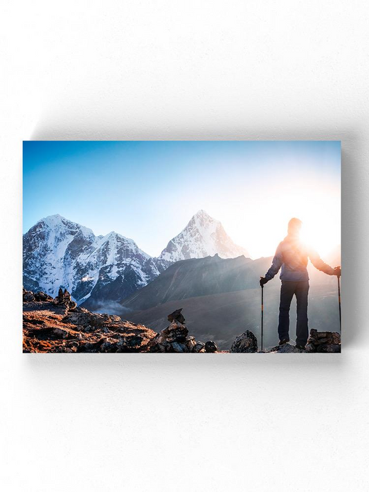 Hiker On The Sunset Wrapped Canvas -Image by Shutterstock