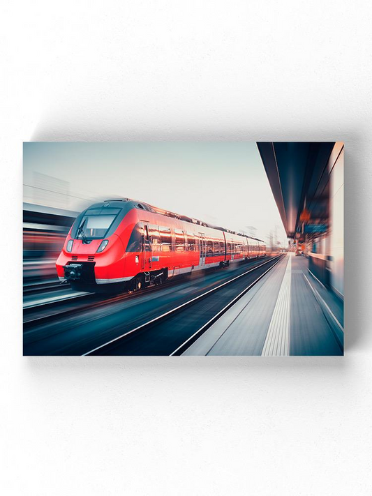 High Speed Red Train Wrapped Canvas -Image by Shutterstock