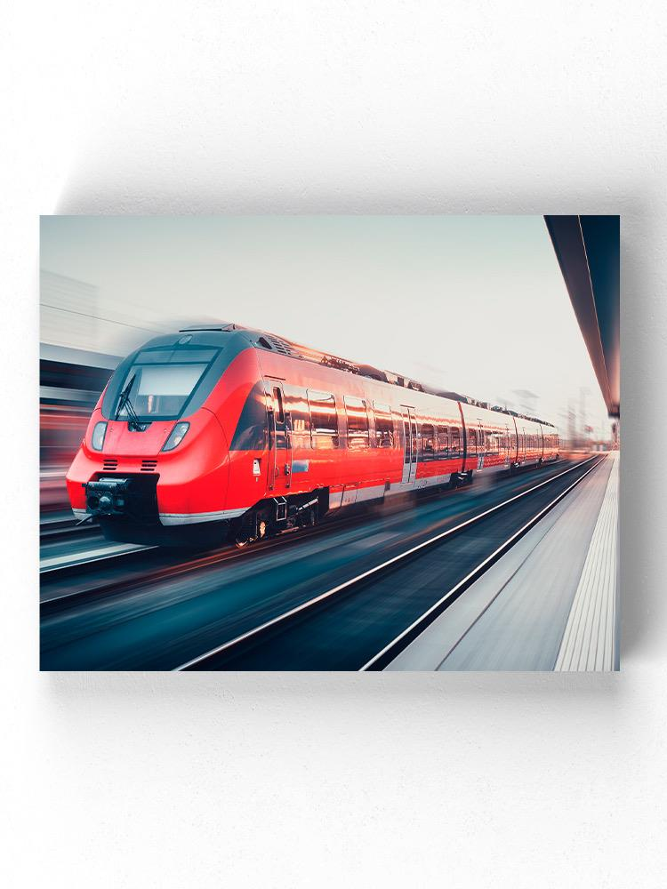 High Speed Red Train Wrapped Canvas -Image by Shutterstock