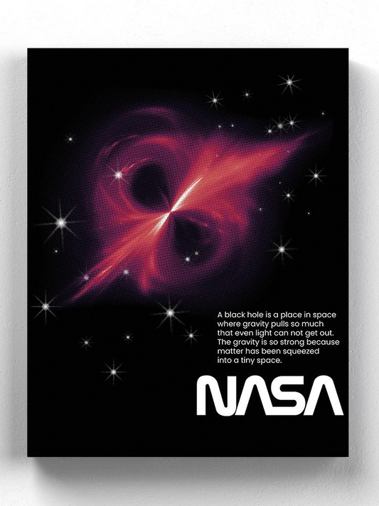 Nasa Black Hole Explanation Wrapped Canvas -NASA Designs