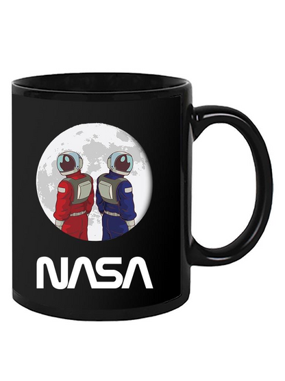 Nasa Astronaut Duo Over Moon Mug - NASA Designs