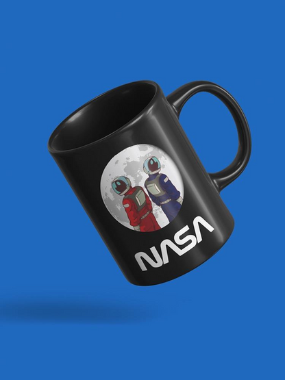 Nasa Astronaut Duo Over Moon Mug - NASA Designs