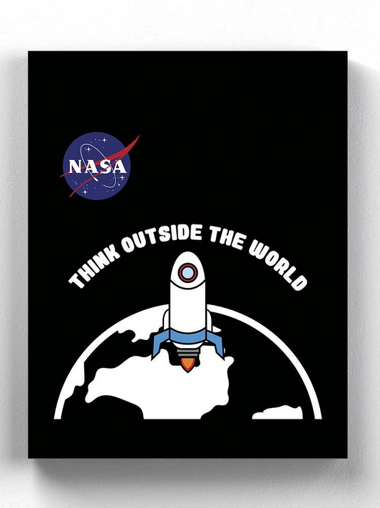 Think Outside The World Wrapped Canvas -NASA Designs