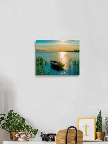 Rowing Boat On Lake Wrapped Canvas -Image by Shutterstock