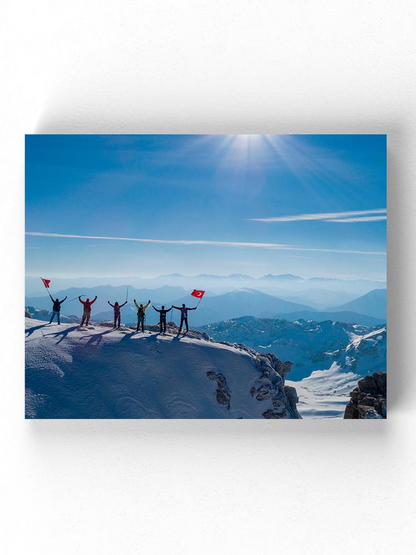 Climbers On The Top Wrapped Canvas -Image by Shutterstock