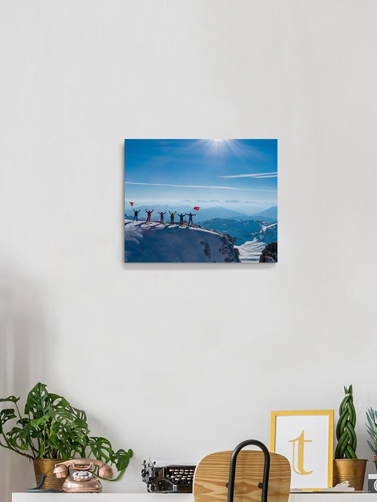 Climbers On The Top Wrapped Canvas -Image by Shutterstock