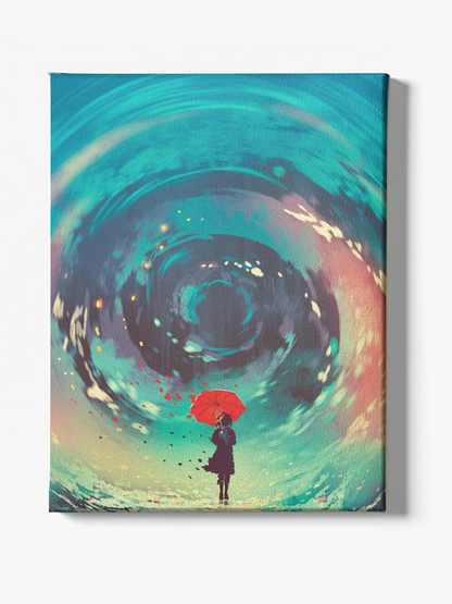 Girl Near Swirling Water Canvas -Image by Shutterstock