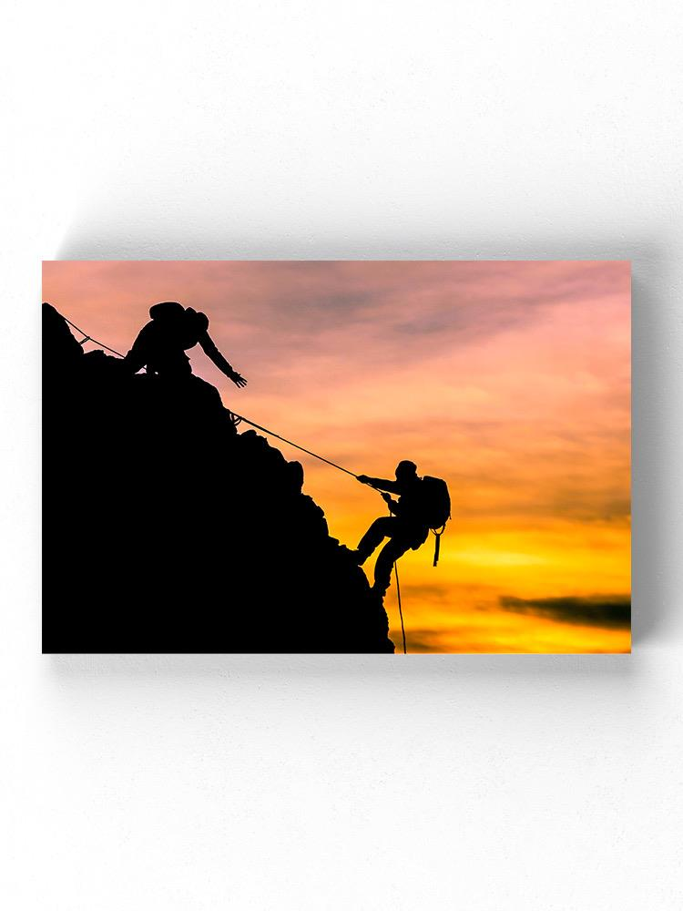 climbing In The Sunset Wrapped Canvas -Image by Shutterstock