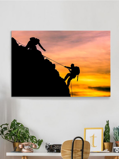 climbing In The Sunset Wrapped Canvas -Image by Shutterstock