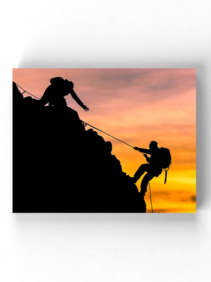 climbing In The Sunset Wrapped Canvas -Image by Shutterstock