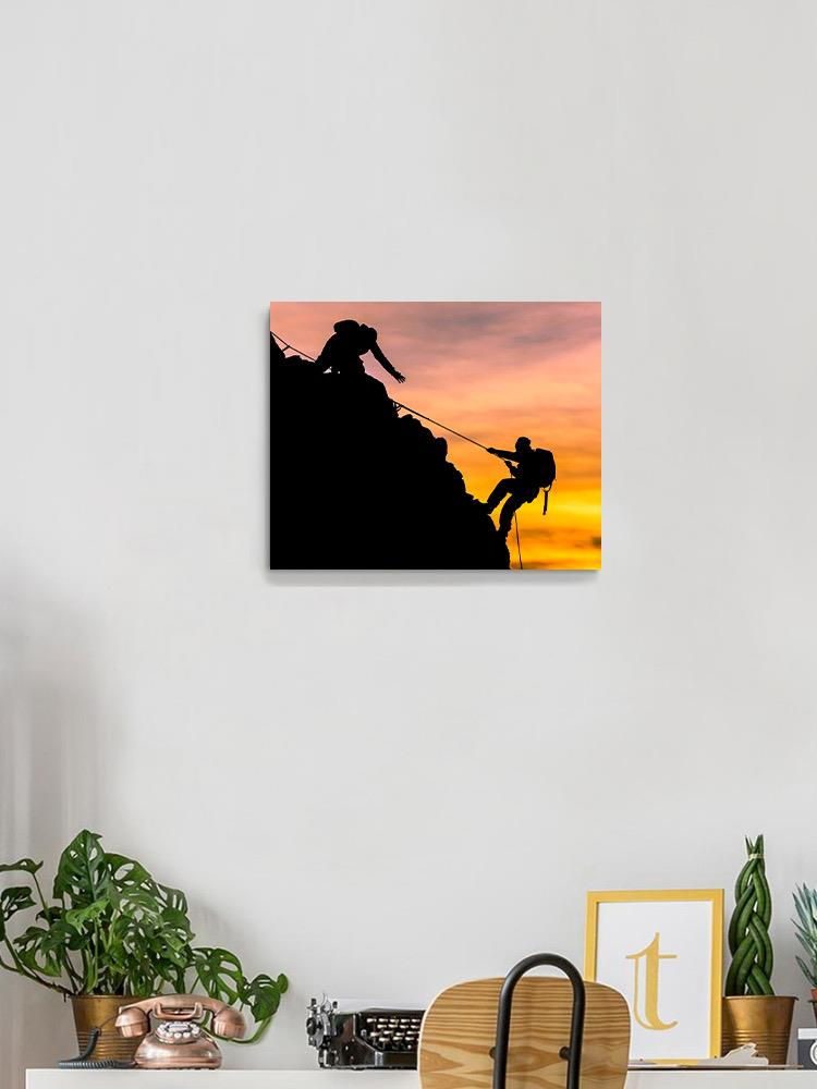 climbing In The Sunset Wrapped Canvas -Image by Shutterstock