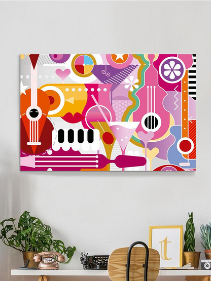 Cocktails And Music Wrapped Canvas -Image by Shutterstock