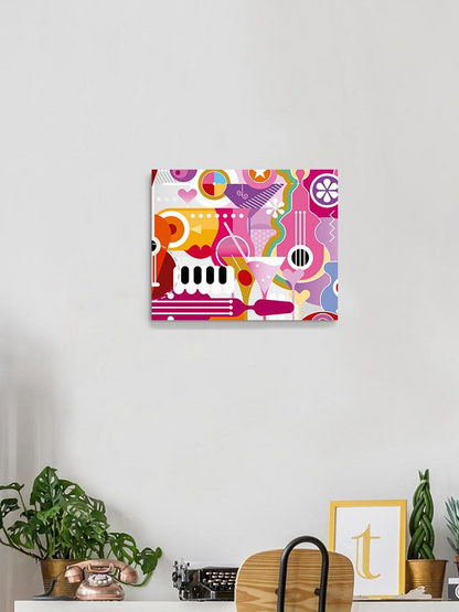 Cocktails And Music Wrapped Canvas -Image by Shutterstock