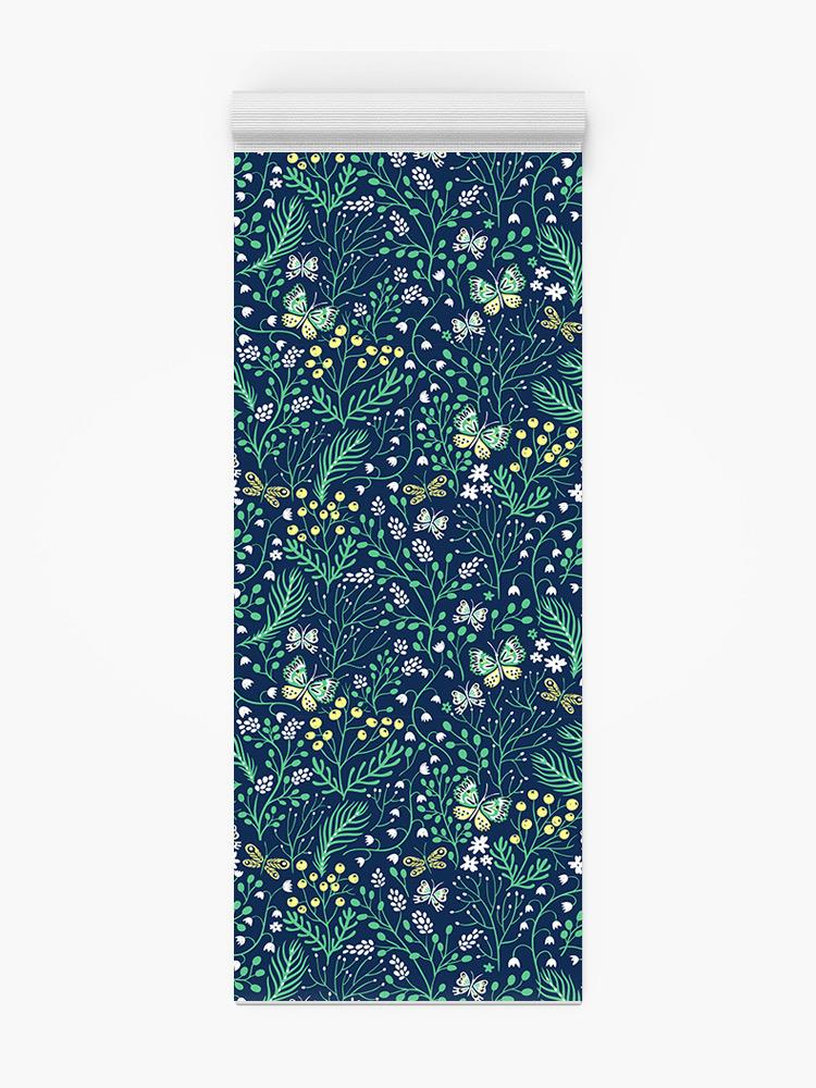 Small Butterflies And Plants Yoga Mat -Image by Shutterstock