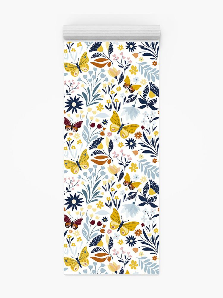 Butterfly Florar Pattern Yoga Mat -Image by Shutterstock