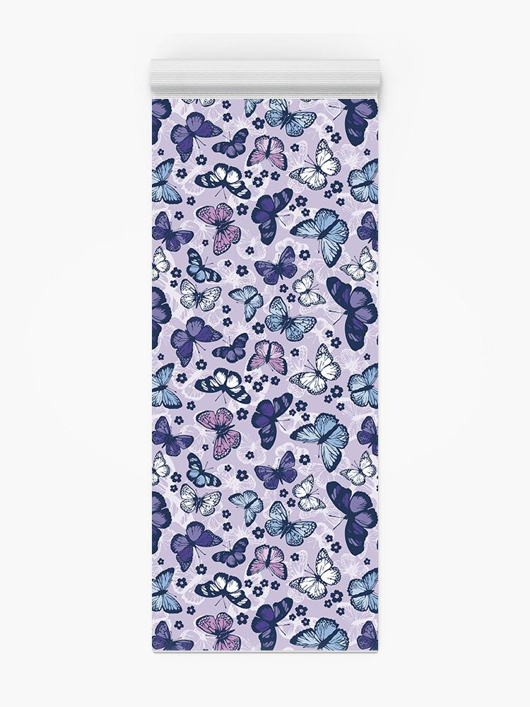 Butterflies In A Purple Backgrou Yoga Mat -Image by Shutterstock