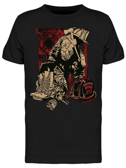 Firefighter And Gear Tee Men's -Image by Shutterstock