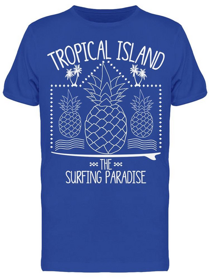 Tropical Island Surf Pineapples Tee Men's -Image by Shutterstock