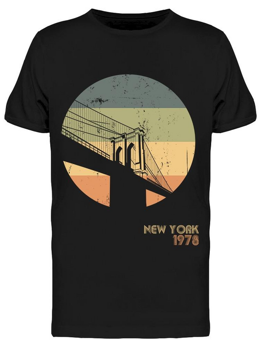 Brooklyn Bridge Coloful Design Tee Men's -Image by Shutterstock