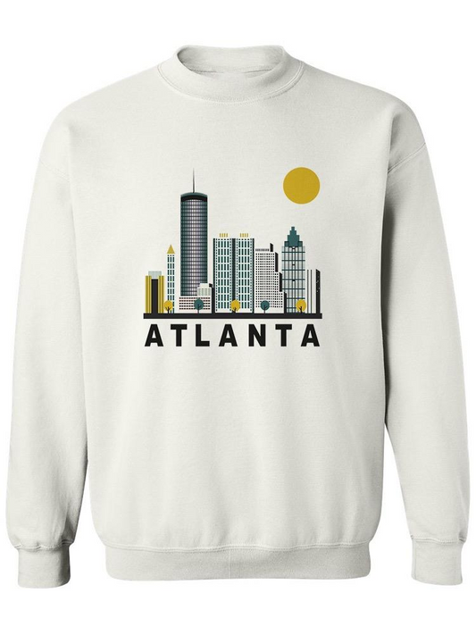 Atlanta City Colorful Drawing Sweatshirt Women's -Image by Shutterstock