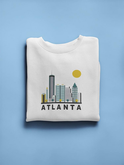 Atlanta City Colorful Drawing Sweatshirt Women's -Image by Shutterstock