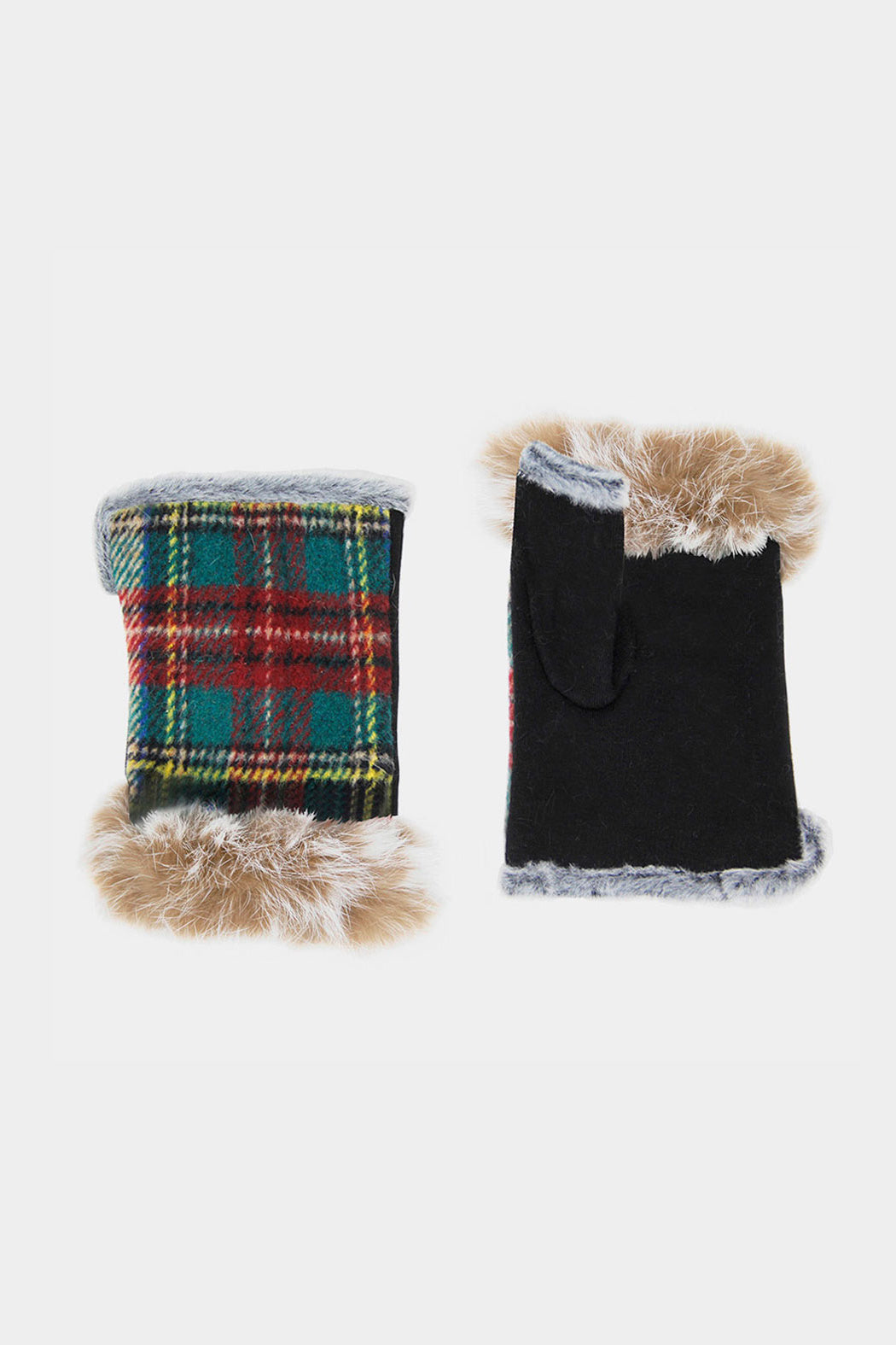 Plaid Fingerless Gloves