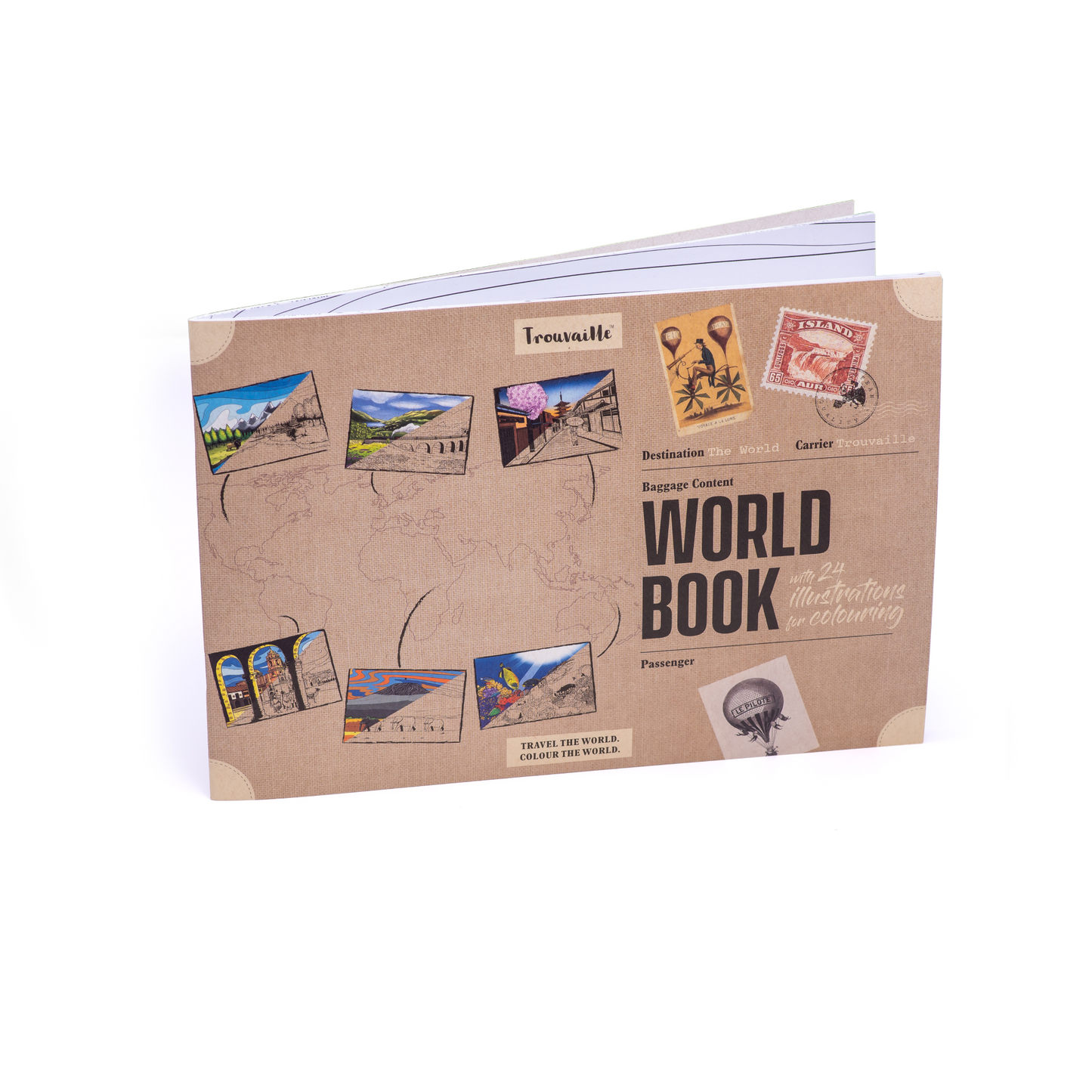 Recycled Paper World Travel Colouring Book