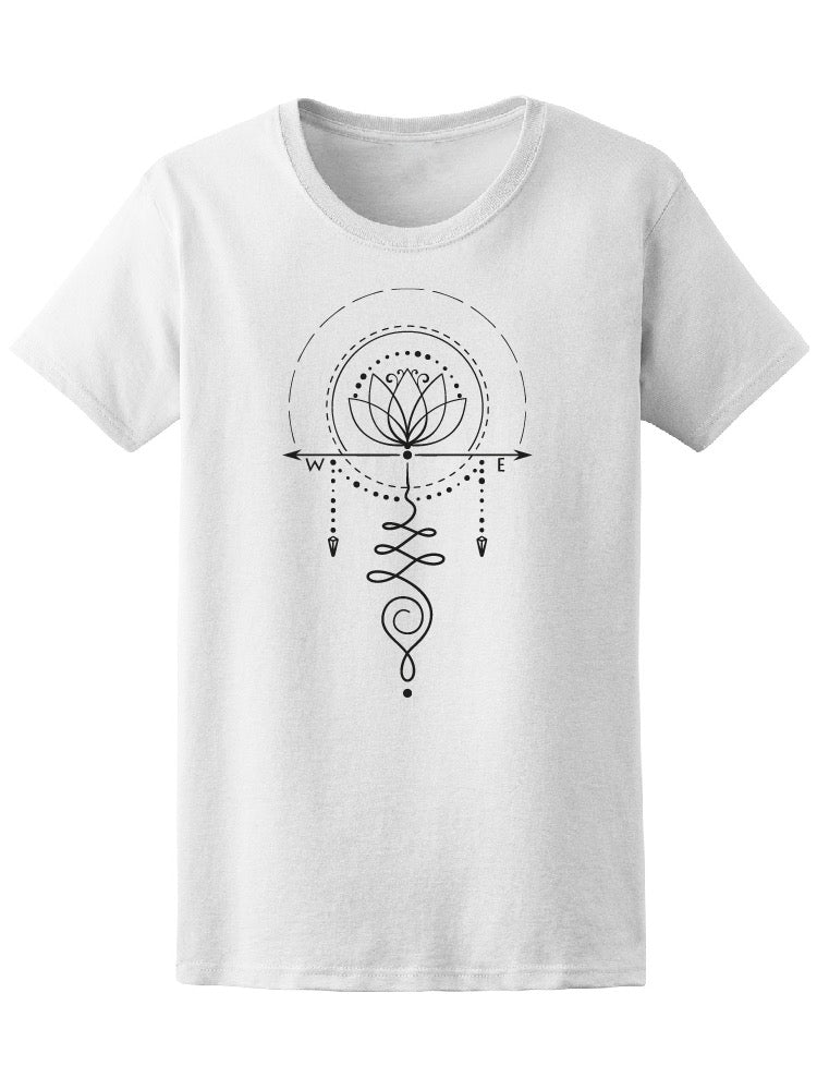 Lotus Flower Compass Geometry Tee Women's -Image by Shutterstock