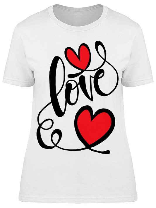 Love And Hearts Tee Women's -Image by Shutterstock