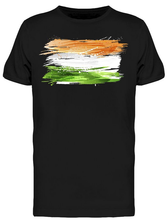 India Flag W/Colorful Splashes Tee Men's -Image by Shutterstock Men's T-shirt