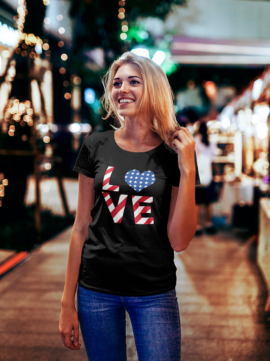 Love With U.S. Flag Colors Women's T-shirt