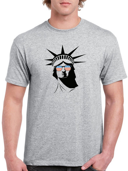 Liberty Statue American Glasses T-shirt -SmartPrintsInk Designs