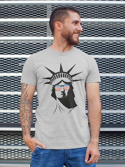 Liberty Statue American Glasses T-shirt -SmartPrintsInk Designs