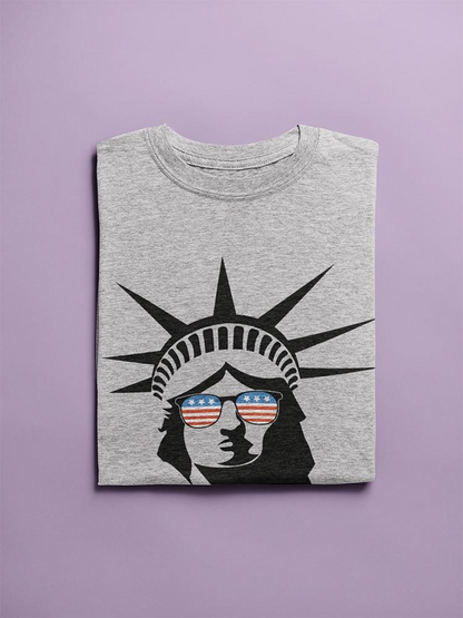 Liberty Statue American Glasses T-shirt -SmartPrintsInk Designs