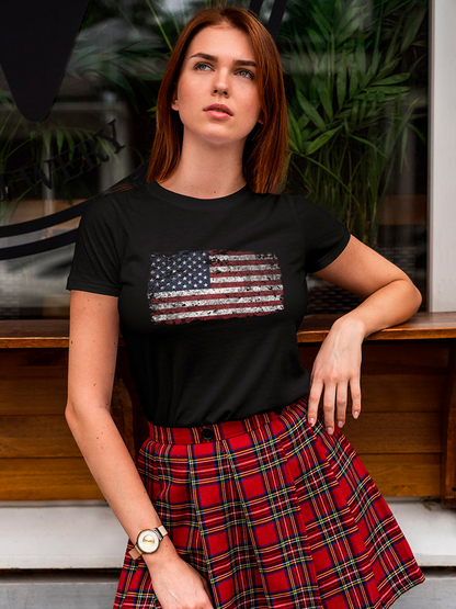 Grunge Style Flag Women's T-shirt