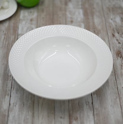 Fine Julia Porcelain Deep Plate Dinnerware Set For 6