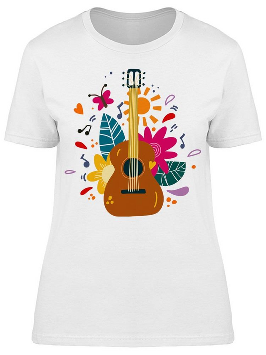 Guitar, With Tropical Design Tee Women's -Image by Shutterstock