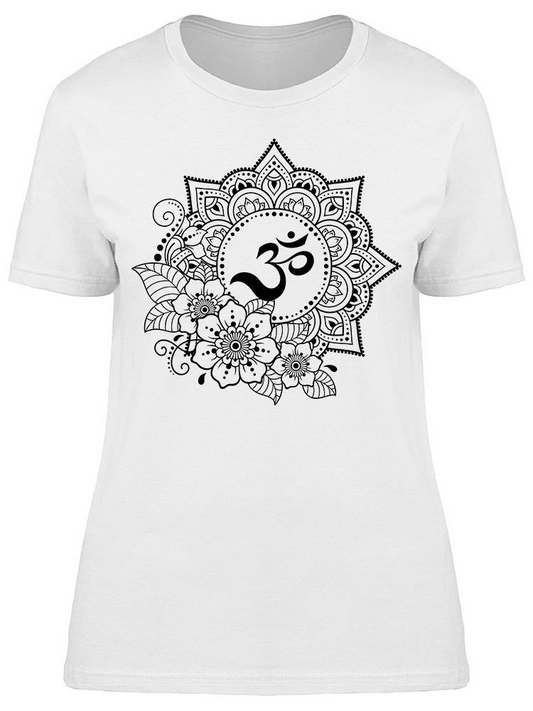 Mandala, Floral Ornament And Om Tee Women's -Image by Shutterstock