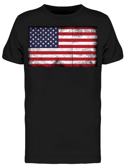 American Flag: Grunge Style Tee Men's -Image by Shutterstock